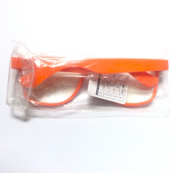 Owl Classic Vintage Sunglasses Clear Lens Orange Frame Retro - Picture 2 of 3